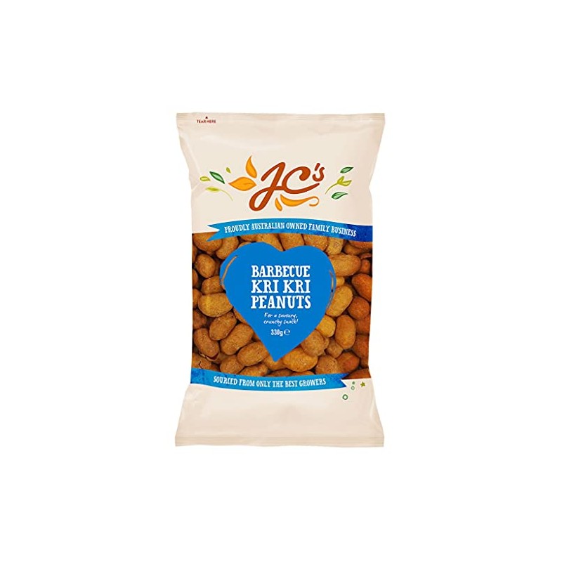J.C.'S QUALITY FOODS BBQ Kri Kri Peanuts, 330 g, Barbeque