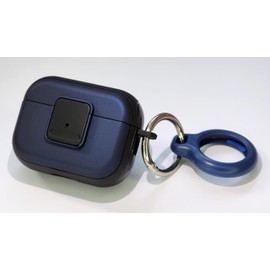 Kid-Proof case for AirPods Pro 1/2 1st/2nd gen Generation/AirPods 3: Magnetic, Safety Lock, Shock-Proof, with or Without AirTag Holder (Blue and Black, for AirPods Pro/Pro 2 with AirTag Holder)