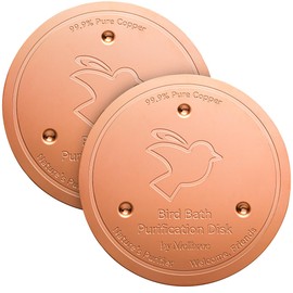 Mellbree Bird Bath Cleaner Copper Plate - 14 Days Clear Water, 99.99% Pure Copper - Safe Water Cleaning, for Bird Bath & Fountain (Pack of 2)