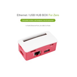 waveshare Ethernet/USB HUB HAT B with Box ABS Case for Raspberry Pi Zero/Zero W/2 W/Zero WH/2 WH,PC,with 1 RJ45 10/100M Ethernet Port, 3 USB Ports Compatible with USB2.0/1.1