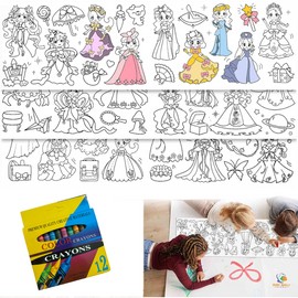 IMD BALI STORE Coloring Paper Roll for Kids 118x11.8″ Sticky Drawing Paper Roll Out for Girls