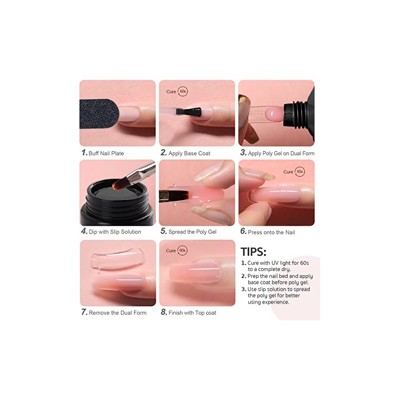 GAOY- Kit de uñas de gel polivinílico con luz ultravioleta,