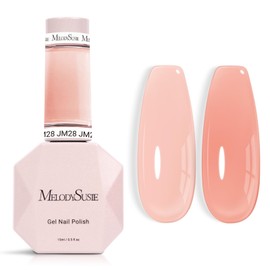 MelodySusie Nude Gel Nail Polish, 0.5Fl.oz Jeweliver Milky Gel Polish Milky Nude Pastel Color Sheer Gel Nails Soak Off UV LED Light Cure Gift for Manicure Nail Art DIY at Home JM28