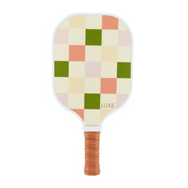 LUXE Pickleball Paddle | Leisure Edition | Cute, Fun, Stylish, Aesthetic Checkered Pickle Ball Paddles with Textured Fiberglass Surface for High Spin | Non-Slip, Comfortable Grip (Party Checker)