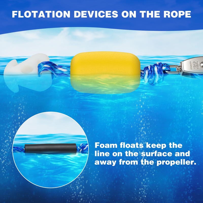 SETYPARY 20FT Boat Tow Harness for Tubing, Self-Centering Floating Boat