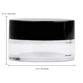 150 Jars - Beauticom High-Graded 5 Grams/5 mL BPA Free Thick Clear Acrylic 100% NO LEAK Plastic Jars empty Container Black Lid for Cosmetic, Lip Balm, Beads, Creams, Lotion, Liquids, Sample, Travel