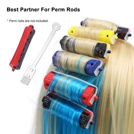 Perm Rods, Transparent Rubber 50 Perm Rod Bands Perm Kit Hair Rods With About 3.28 in Length for Delivering Beautiful Curls, Home Use or Salon Professional Color