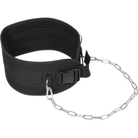ZYHSLZ Cinturón Gym, Faja para Gym, Cinturones Hombre, Cinturón de Levantamiento de Pesas, Powerlifting, Sentadillas, Musculación, Dominadas, con Cadenas de Acero de Alta Resistencia (Negro)