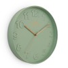MPM Quality Design Wall Clock, Green, Modern Plastic Clock, Glass,