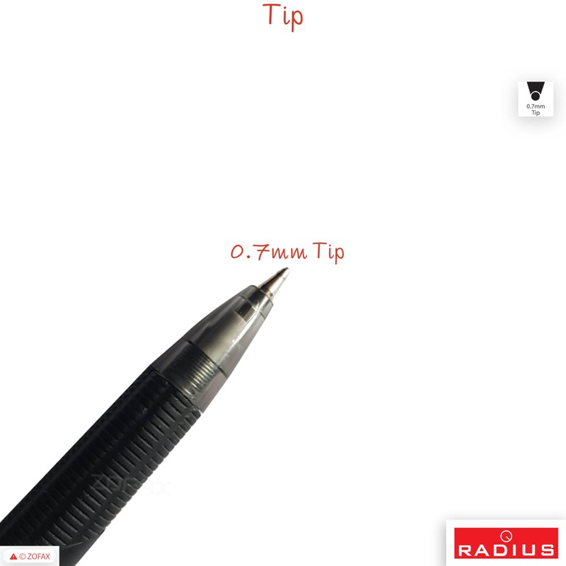 RADIUS Spark Retractable Ballpoint Pens, BLACK, Fine Point (0.7mm), Pack