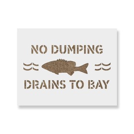 No Dumping Drains to Bay Stencil - Reusable Stencils, Efficient Industrial Labeling with Shipping Stencils