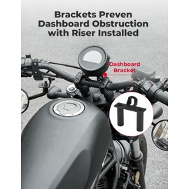 KEMIMOTO Motorcycle Handlebar Risers with Dashboard Bracket Compatible with Rebel CMX 300 500 1100 2017-2025 Raised 27mm/1 Inch Height Handle Bar Clamp Riser Rebel Accessories