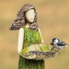 Fairy Garden Statue with Bird Feeder Lawn Resin Ornaments Garden