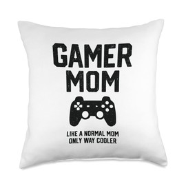 Smarty Pants Designs Mom, Funny Console Gamer Mother's Day Gift Throw Pillow, 18x18, Multicolor