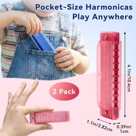 2 Pack Harmonica, 10 Hole Diatonic Harmonica Key of C