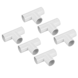 MECCANIXITY 6Pcs PVC Conduit Coupler T-Shaped Fittings Pvc Pipes Vinyl Tubing Pvc Pipe Connectors 20mm 3 Ways for Hose Electrical Conduit White