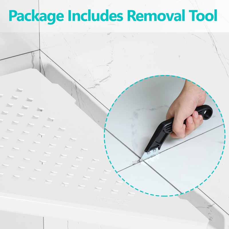 Qeke Bathroom Corner Shelf, Recessed 10" Shower Shelf Caddy, SUS304