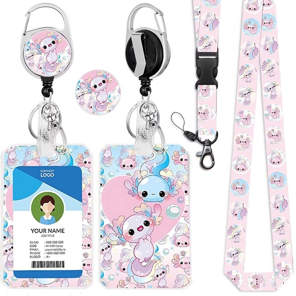 IBOVODI Cute Badge Holder with Lanyard,Women Lanyards for Id Badges