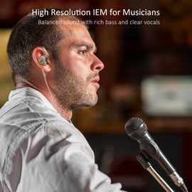 RitMoment RIT10 Pro Wired Earbuds - Balanced Sound & Rich Bass, Dual Magnetic Dynamic Driver, Ultra Comfort, in Ear Monitor IEM Earphones (Mic+Type-C Cable, Clear)