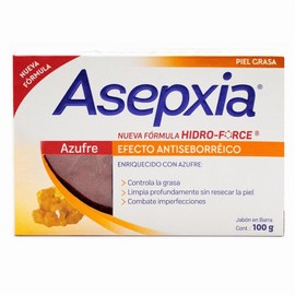 ASEPXIA Azufre Jabón en Barra, Efecto antiseborréico, controla la grasa, limpia profundamente sin resecar la piel y combate imperfecciones, Barra de  