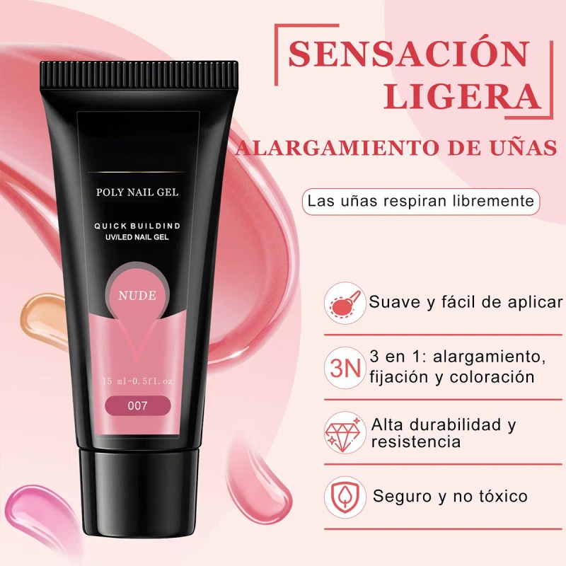 Kit Para Uñas Polygel De Completo Acrilicas Slip Solución