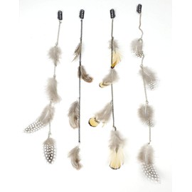 12 Long Feather Extension with Clip On Comb Assorted Feather Hair Clips (Feather 0004)