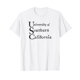 USC Handwritten University of Southern California Name Black T-Shirt