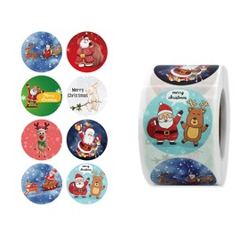 Rumyve Christmas Stickers - 500pcs Kids Scrapbooking Stickers with Santa, Elves, Bells, Rabbits, and Reindeer Designs,1.5 Inches/3.8 cm