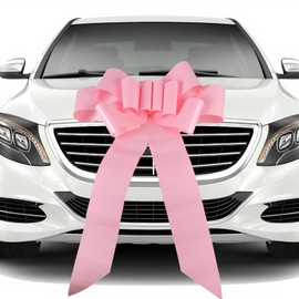 WWTIANFC Big Car Bow 30 Inch Giant Car Bow for Birthday, Christmas, Wedding Reception, Surprise Party Large Gift Wrapping for Huge Present (Pink)