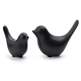 Notakia Small Birds Statues Home Decor Modern Style Decorative Ornaments for Living Room Decor, Bedroom, Office Desktop, Cabinets (Black 2Pcs Birds)