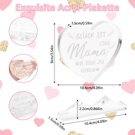 Mama Aclyschild Birthday Gift, Heart-Shaped Acrylic Plaque Mother Gift from Daughter Son, First Mum Then Grandma Gift, Gifts for Mother's Day Table Decoration