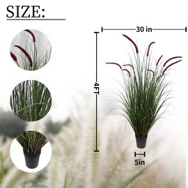 AfanD Artificial Plant 47in(1pack) Tall Artificial Grass Plant,Faux Plants Indoor Home Decorative Artificial Plants & Flowers in Pot Fake Plant, House Plant Indoor