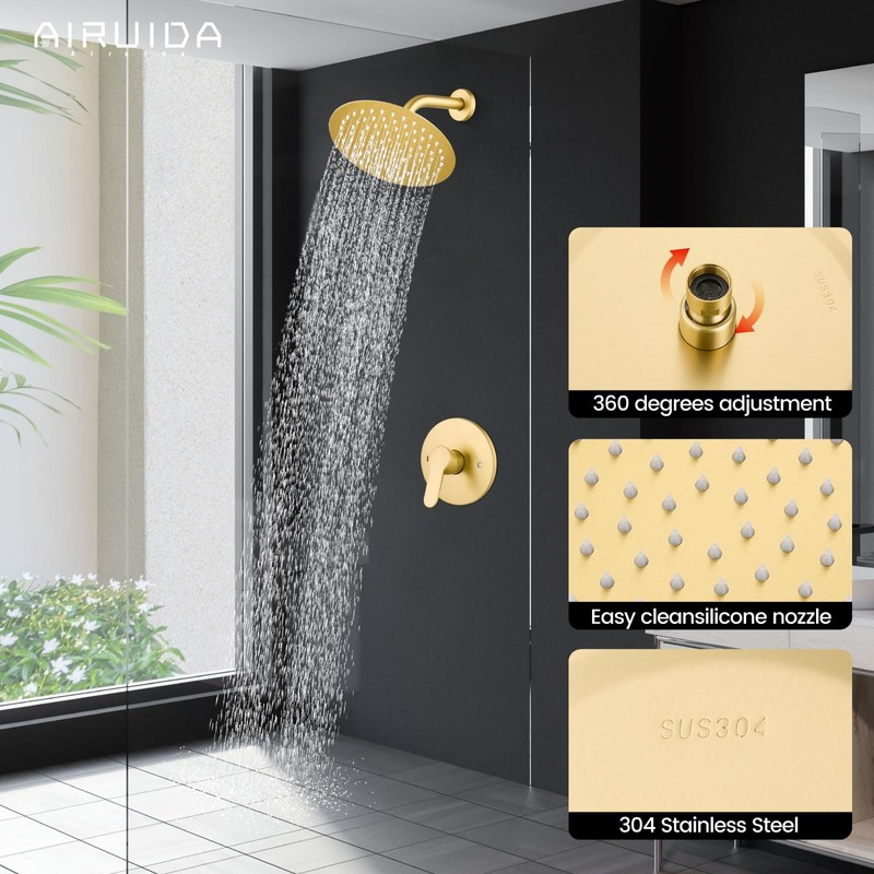 Airuida Single Function Shower Trim Kit Shower Faucet Set Wall