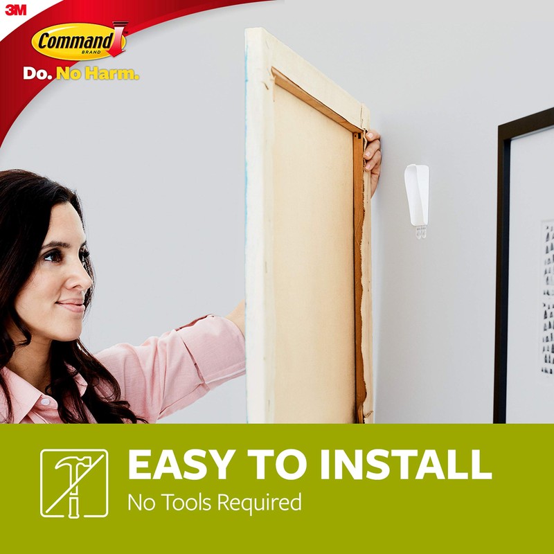 Command Large Canvas Hangers for Walls, Holds up to 3