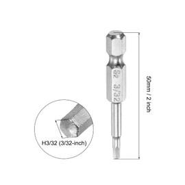 sourcing map 3 Pieces 3/32 Inch Magnetic Hex Screwdriver Bit 1/4 Inch Hex Bar 2 Inch S2 Steel
