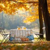 iEvery Autumn Round Table Cloth 150cm, Wipe Clean Pumpkin Thanksgiving