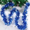 Sprinlot Christmas Garland, Blue, Pack of 4 Tinsel Garlands, Shiny