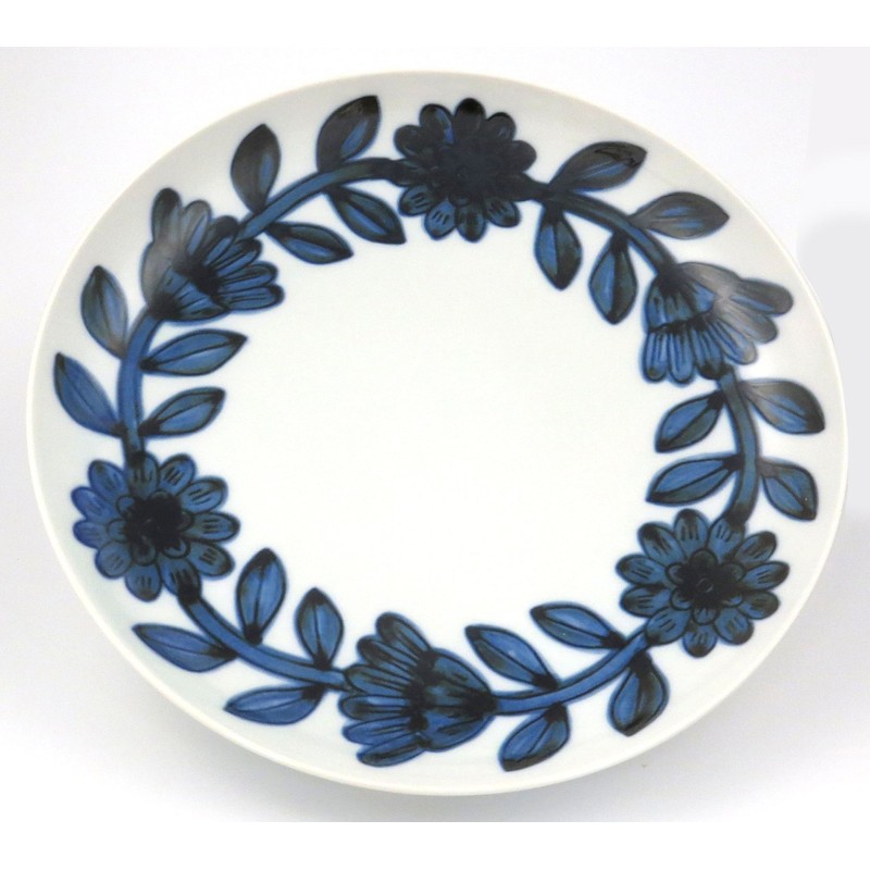 Hasami Ware 24328 Nishiyama Daisy 10.6 inches (27 cm) Plate