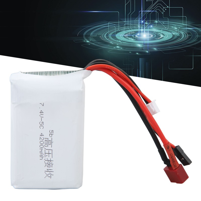 RC 7.4V 4200mAh Lithium Battery Lightweight Overcharge Protection T Plug