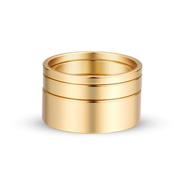 Gold Rings for Women Non Tarnish, Trendy 14K Gold Plated Jewelry for Women Dainty Stackable Cubic Zirconia Knuckle Ring Set Statement Chunky Stacking Band Rings Size 5 6 7 8 9 (Chunky Band Rings-GLD, 5.8)