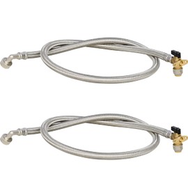 SharkBite Max 5 Foot Stainless Steel Washing Machine Connector with Angle Stop Valve, 1/2 Inch PTC x 3/4 Inch FHT, One Pair, PEX Pipe, Copper, CPVC, PE-RT, UR26004