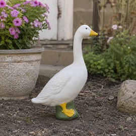 7-Inch White Goose Garden Statue – Outdoor Resin Goose Figurine for Yard, Lawn, Patio & Home Decor