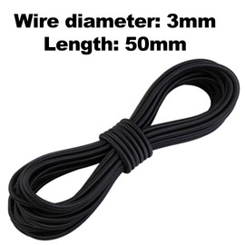 3 mm x 5 m Black Rubber Cord, High Quality Rubber Band, Round High Elastic for DIY Tent, Backpack, Swings, Clotheslines, Camping, Shoelaces, Fabrics, Bracelets, Necklaces