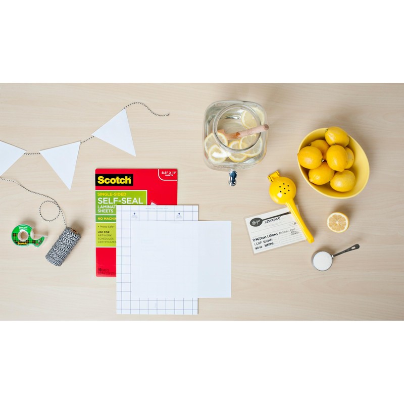 Scotch Self-Seal Laminating Sheets, Letter Size 9 in x 12