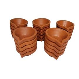 Clay Diwali Ke Diye Earthen Clay Diya Mitti Ka Diva Diyas for Pooja (Set of 21)