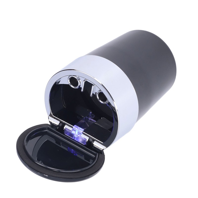 Car Ashtray Smokeless Blue LED Ashtray Cup Holder with Double