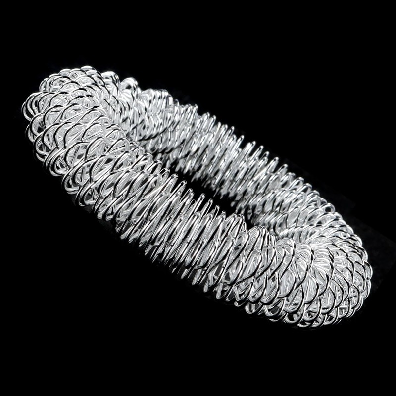 Ausi Acupressure Bracelets Wrist Massage Rings, Stainless Steel Flexible Wire