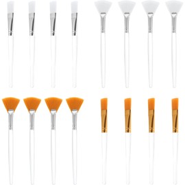 VICASKY 16piezas Pinceles Faciales Portátiles Para Máscara Brochas Planas y Abanico Suaves Para Aplicador De Barro y Maquillaje Herramientas Cosméticas Para Cuidado Facial