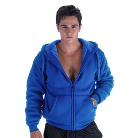 Gary Com Hoodies for Men Heavyweight Fleece Sweatshirt - Full Zip Up Thick Sherpa Lined Winter Warm Sweatshirts Work Jackets With Pocket,Royal Blue 4XL