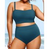 Tempt Me Women Plus Size High Waisted Bikini Bandeau Two